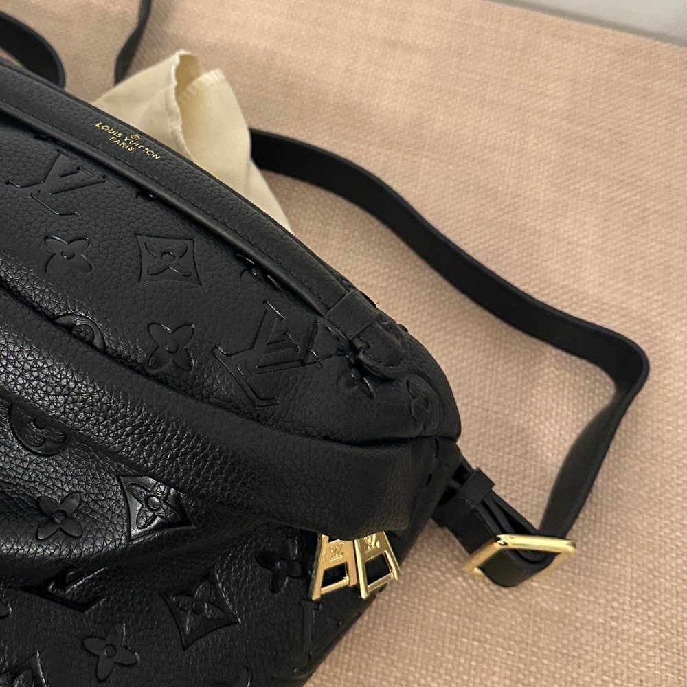 Black leather bum bag